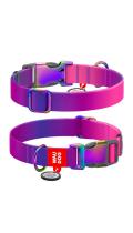 Collar WauDog Nylon Recycled c qr Паспортом Фіолетовий