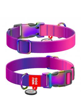 Collar WauDog Nylon Recycled c qr Паспортом Фіолетовий