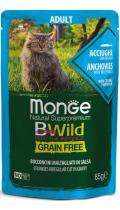 Monge BWild Grain Free Adult Cat анчоусы и овощи в соусе