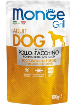 Monge Dog Grill Bocconcini Желе с курицей и индейкой