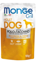 Monge Dog Grill Bocconcini Желе с курицей и индейкой