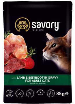Savory Adult Cat Lamb and beetroot in Gravy