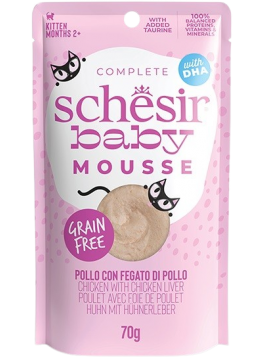 Schesir Bаву Cat Mусс из курицы с печенью , пауч