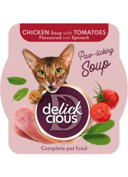 Delickcious Суп из курицы с томатами и добавлением шпината