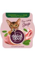 Delickcious Суп из курицы с ветчиной и добавлением шпината