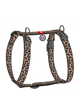 Collar WauDog Nylon з qr паспортом анатомическая шлея в цвете леопард