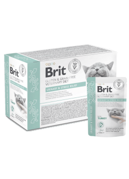 Brit Veterinary Diet Cat GF Urinary & Stress Relief пауч с индейкой