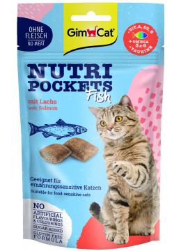 GimCat Nutri Pockets Fish подушечки с лососем