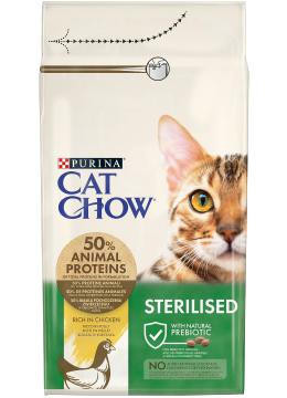 Cat Chow Sterilised для стерилизованных кошек с курицей