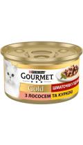 Gourmet Gold Кусочки в подливке с лососем и цыпленком