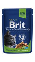 Brit Premium Pouch Курица для стерилизованных кошек