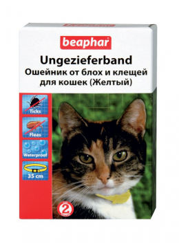 Beaphar Ошейник от блох и клещей для кошек желтый